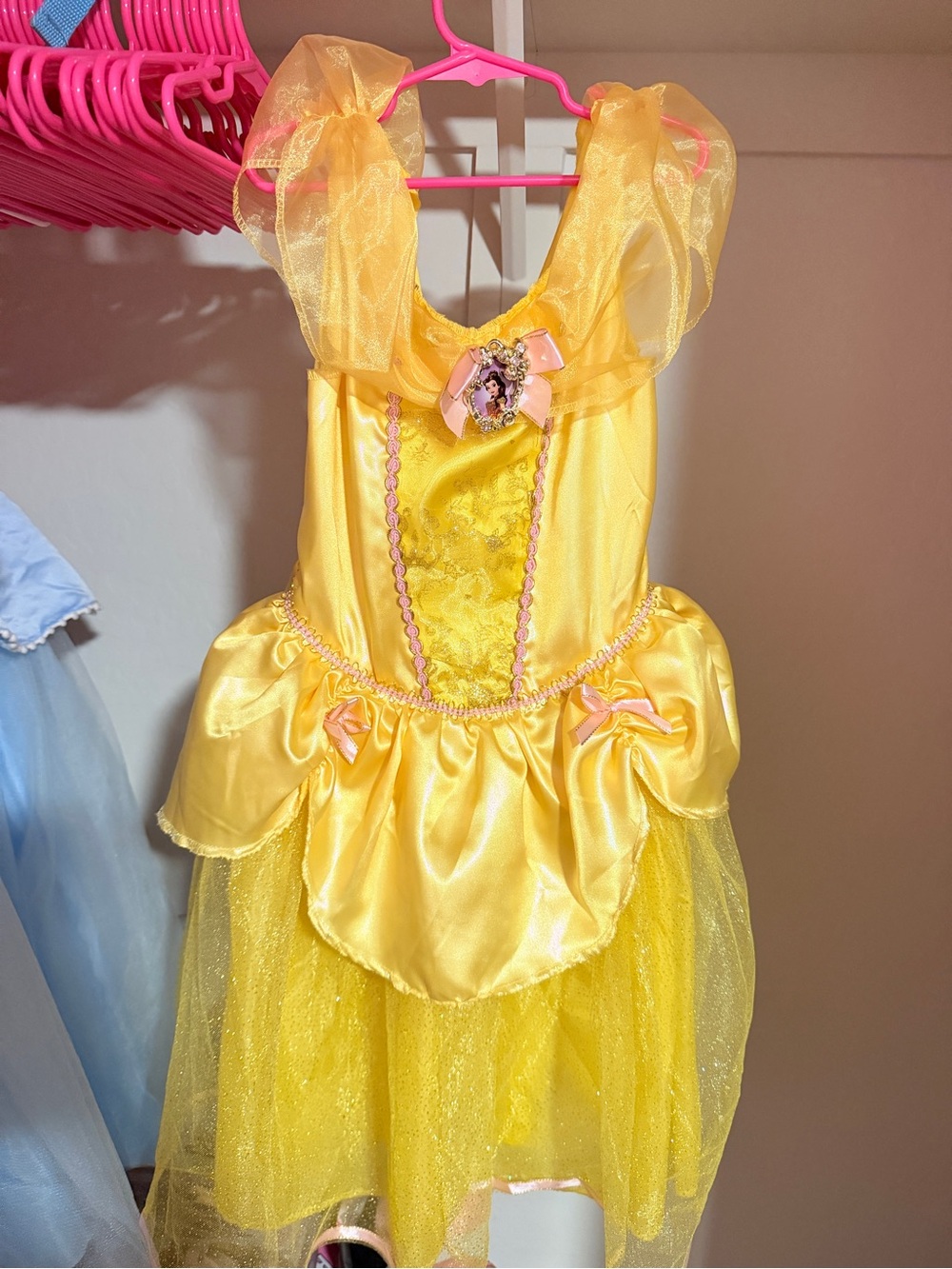 Girls Yellow Princess Dress with Tulle Skirt